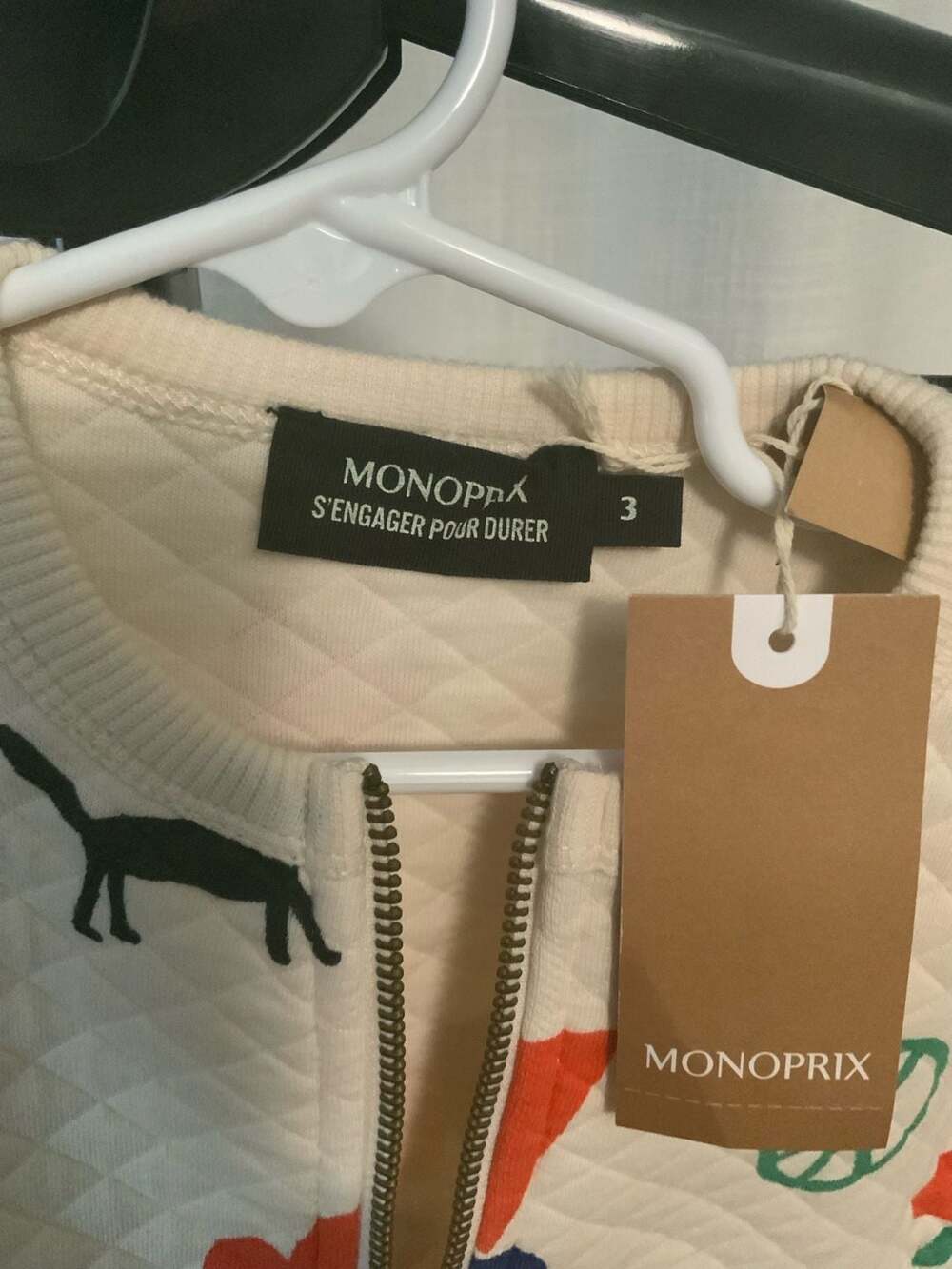 Monoprix Quilted Zip Jacket Girls Size 3 Ans